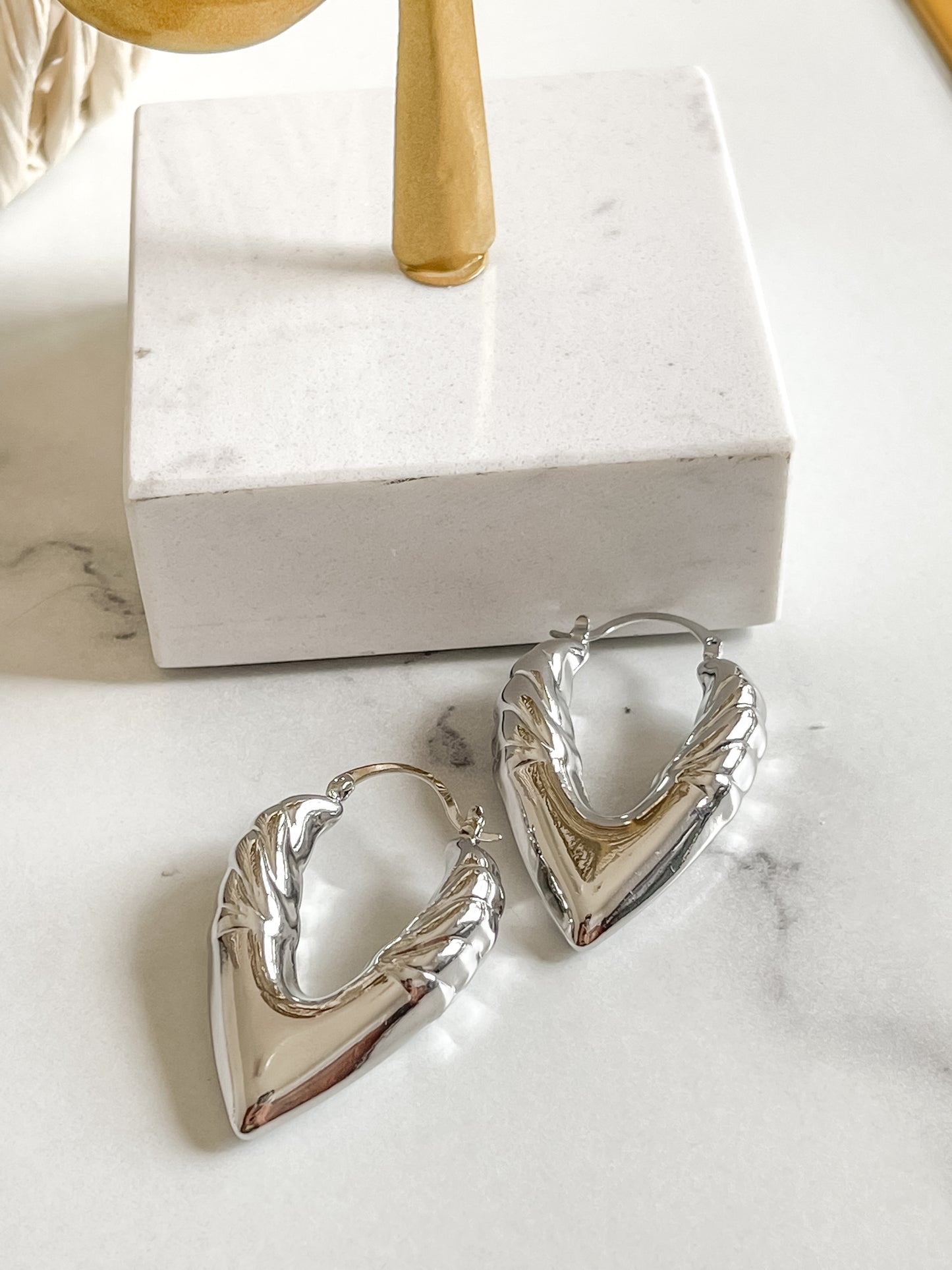 Aros corazón Plata