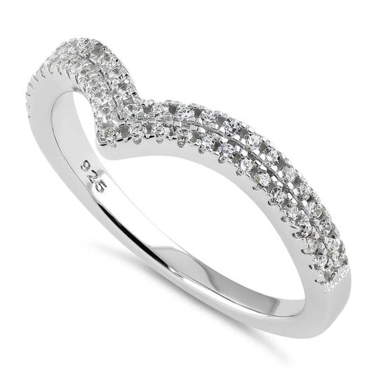 DALI Steling Silver V Style  Wedding Band
