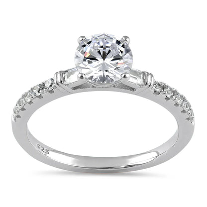 KORI Sterling Silver Dazzling Solitaire Engagement CZ Ring