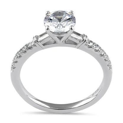 KORI Sterling Silver Dazzling Solitaire Engagement CZ Ring