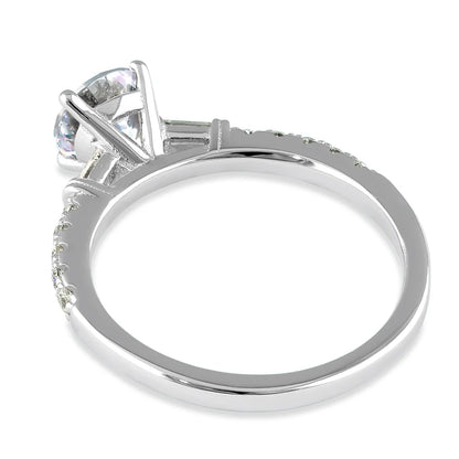 KORI Sterling Silver Dazzling Solitaire Engagement CZ Ring