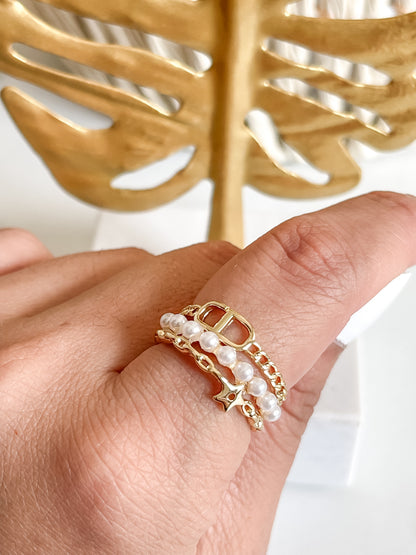 Anillo Perla Estrellita