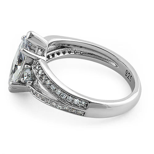Nayla Sterling silver ring with marquise-cut cubic zirconia.
